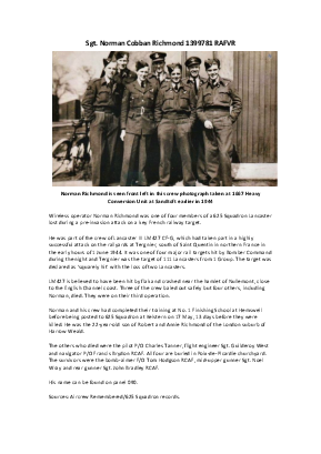 A preview of a PDF biography for Richmond, Norman Cobban
